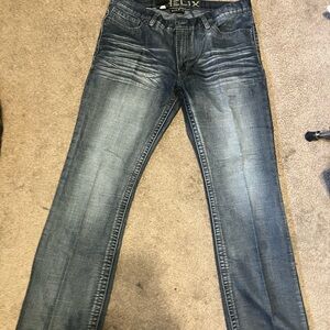 Y2K Men's Helix Blue Jeans Size 36